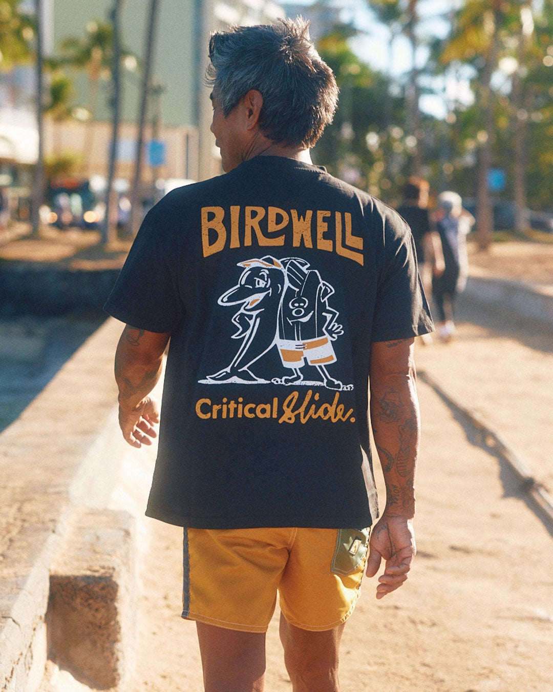 【CRITICAL SLIDE×BIRDWELL COLLABORATION】DOLFIN TEE TCSS×バードウェル　コラボTシャツ　 ビンテージブラック