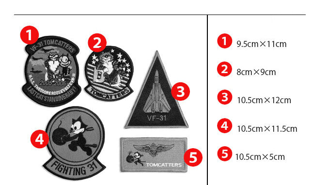 ワッペン 米海軍空母ルーズベルト配備、第31戦闘飛行隊「トムキャッターズ」アビエーター・パッチ – WCS SURF